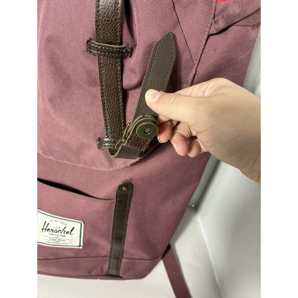 Herschel Supply Company Retreat Backpack-brown With Candy Strip Red Interior 18